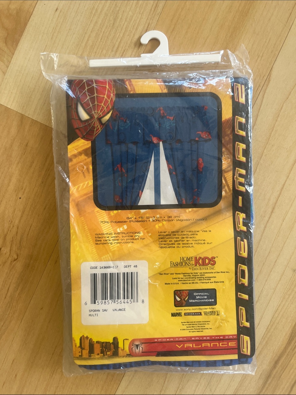 Marvel Spider-Man Blue and Red Valance Curtain 84”x15”